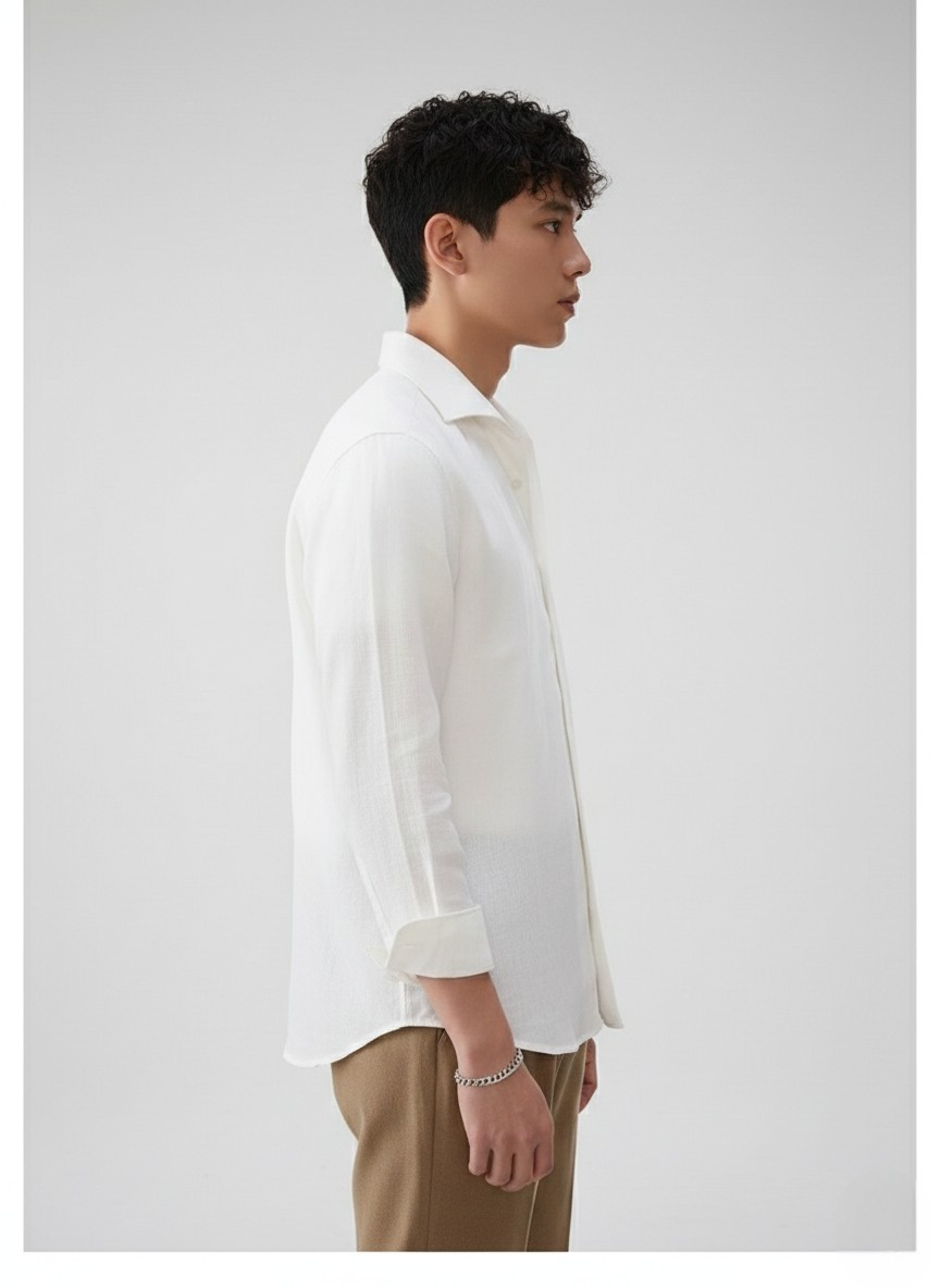 DRAVOX Men’s Flax Linen Casual Shirt