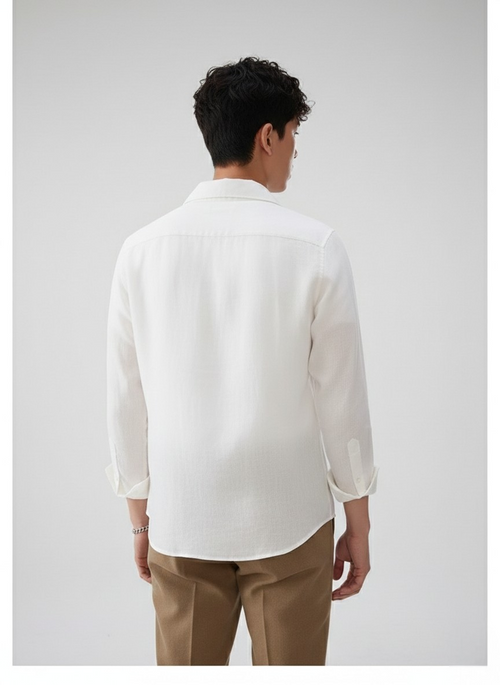 DRAVOX Men’s Flax Linen Casual Shirt